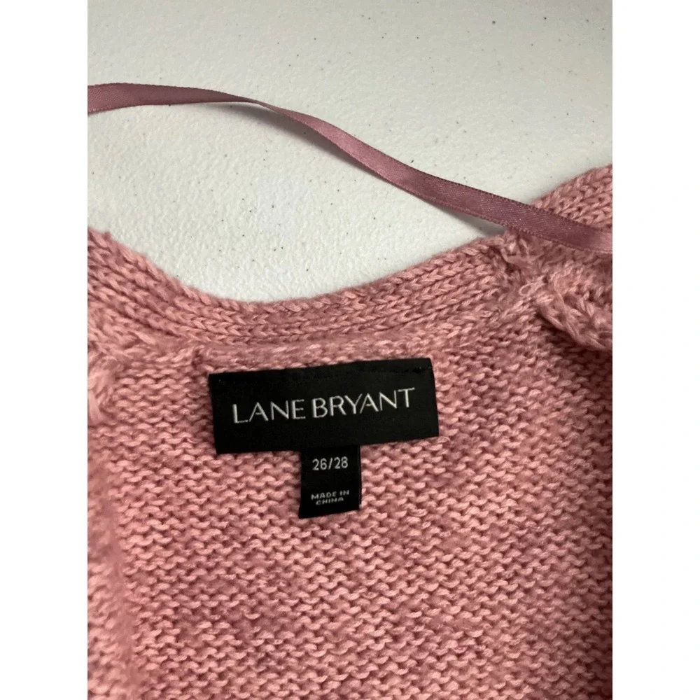 Lane Bryant Pink Knit Cardigan Sweater Open Front‎ Plus Size 26/28